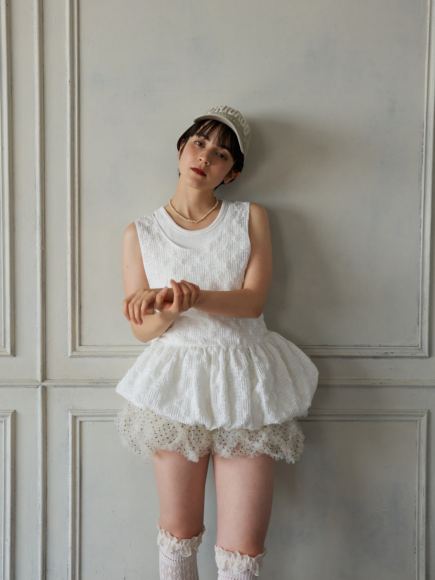 Floral Cutwork Balloon Tunic