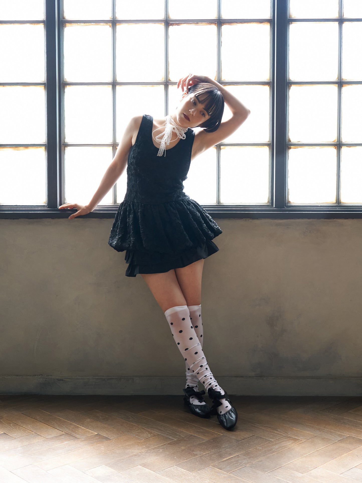 Floral Cutwork Balloon Tunic