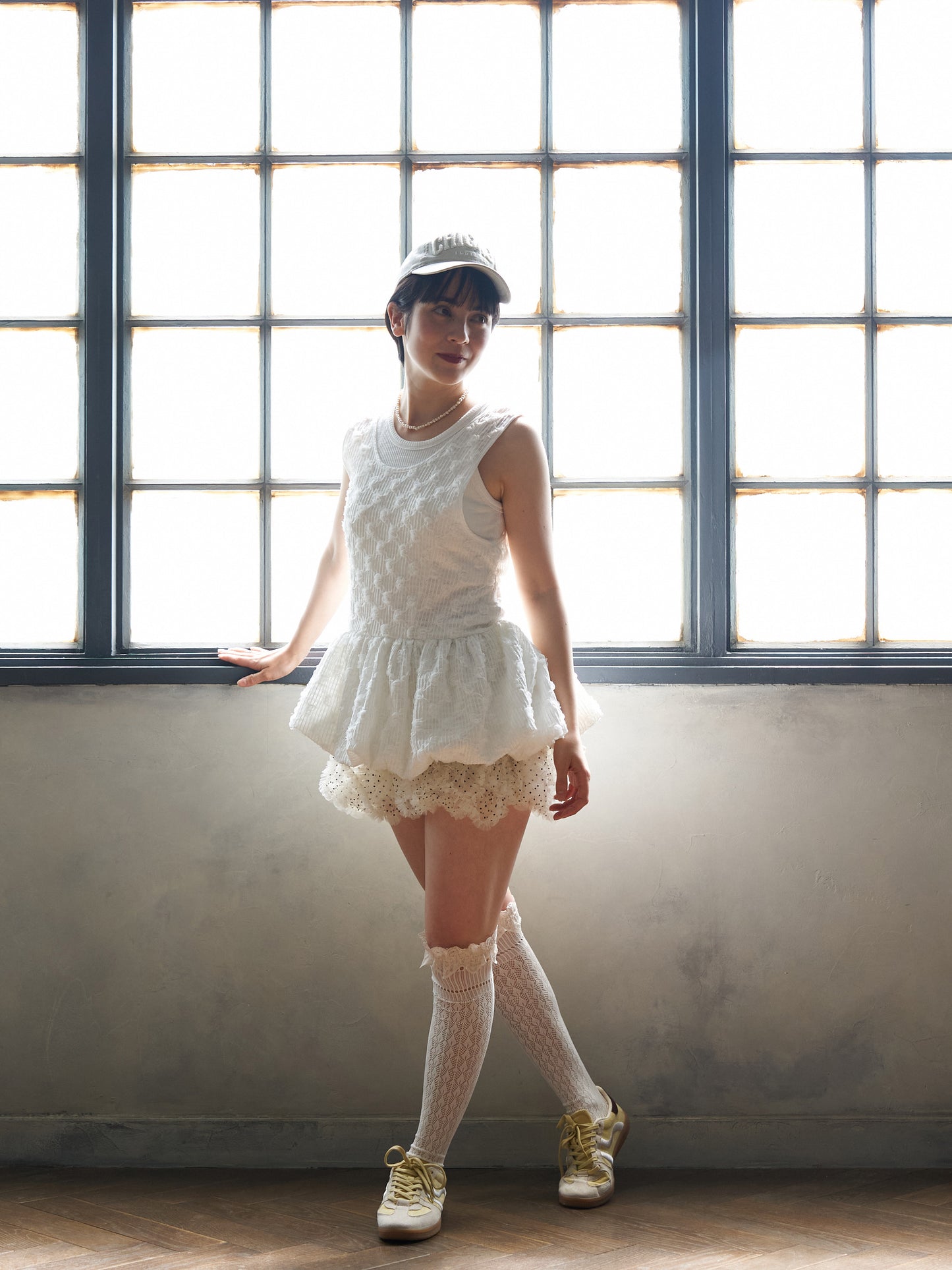 Floral Cutwork Balloon Tunic