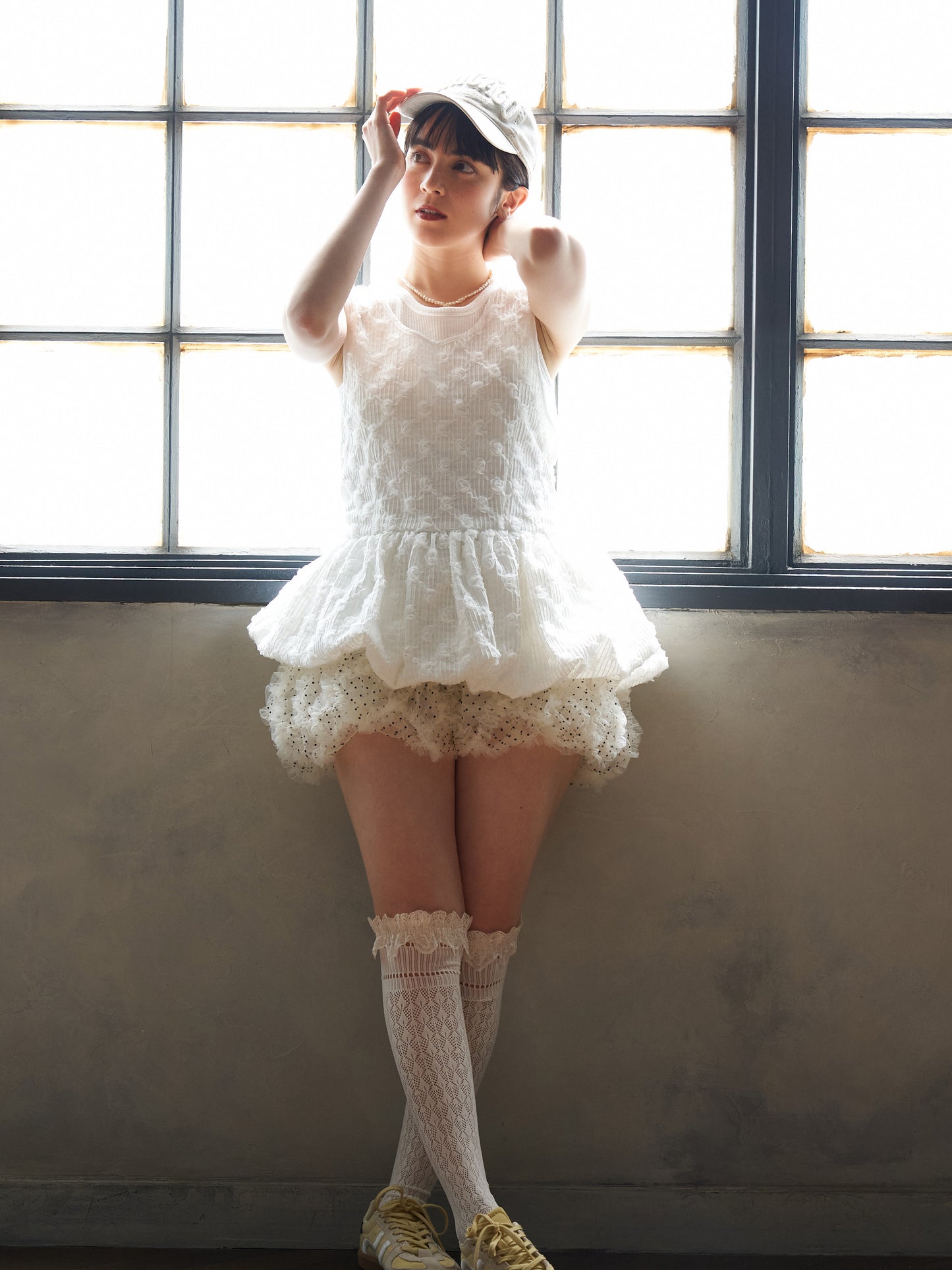 Floral Cutwork Balloon Tunic