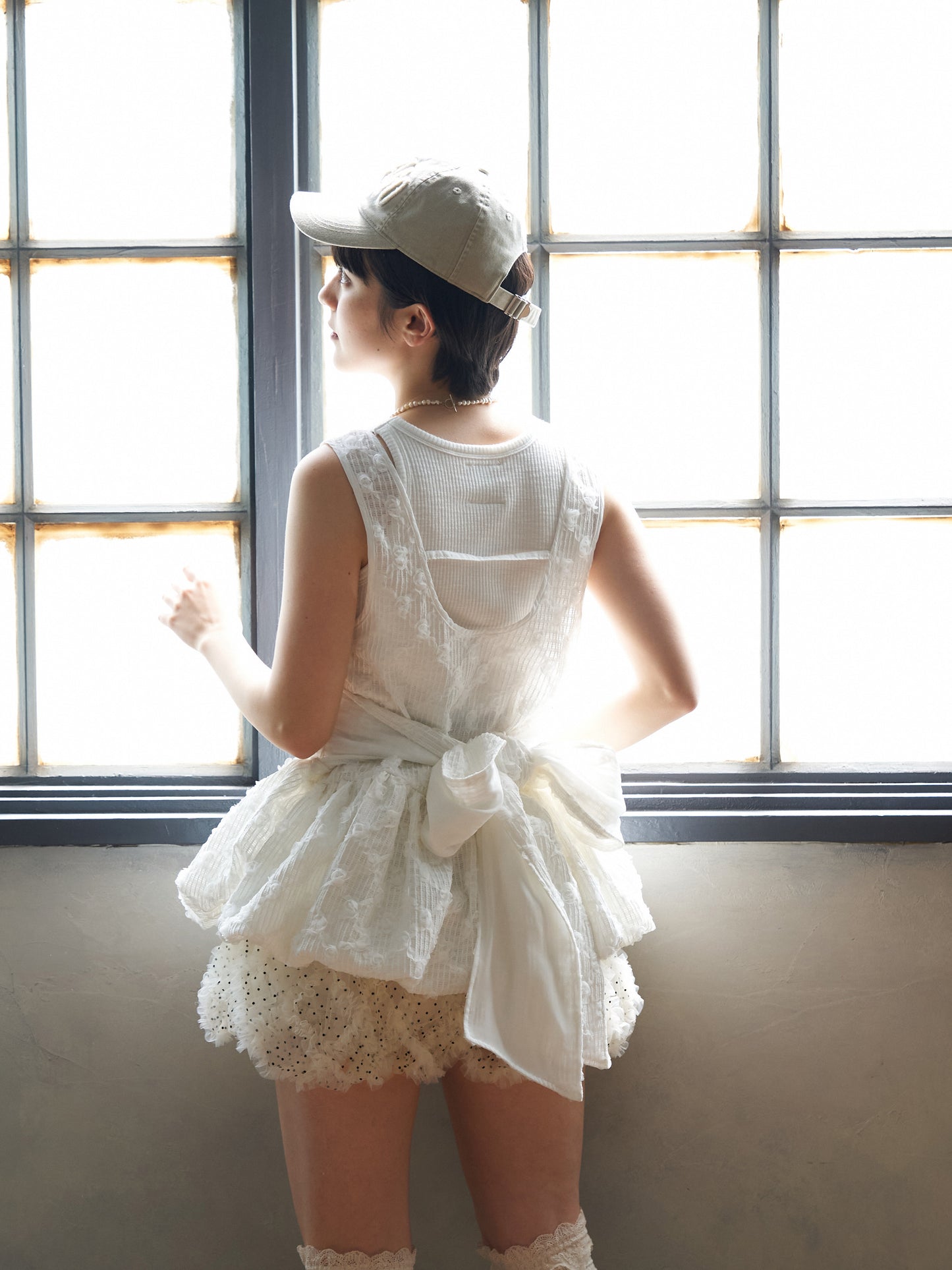 Floral Cutwork Balloon Tunic