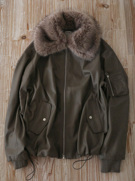 【SALE 20%OFF】Fur Collar Zip Blouson