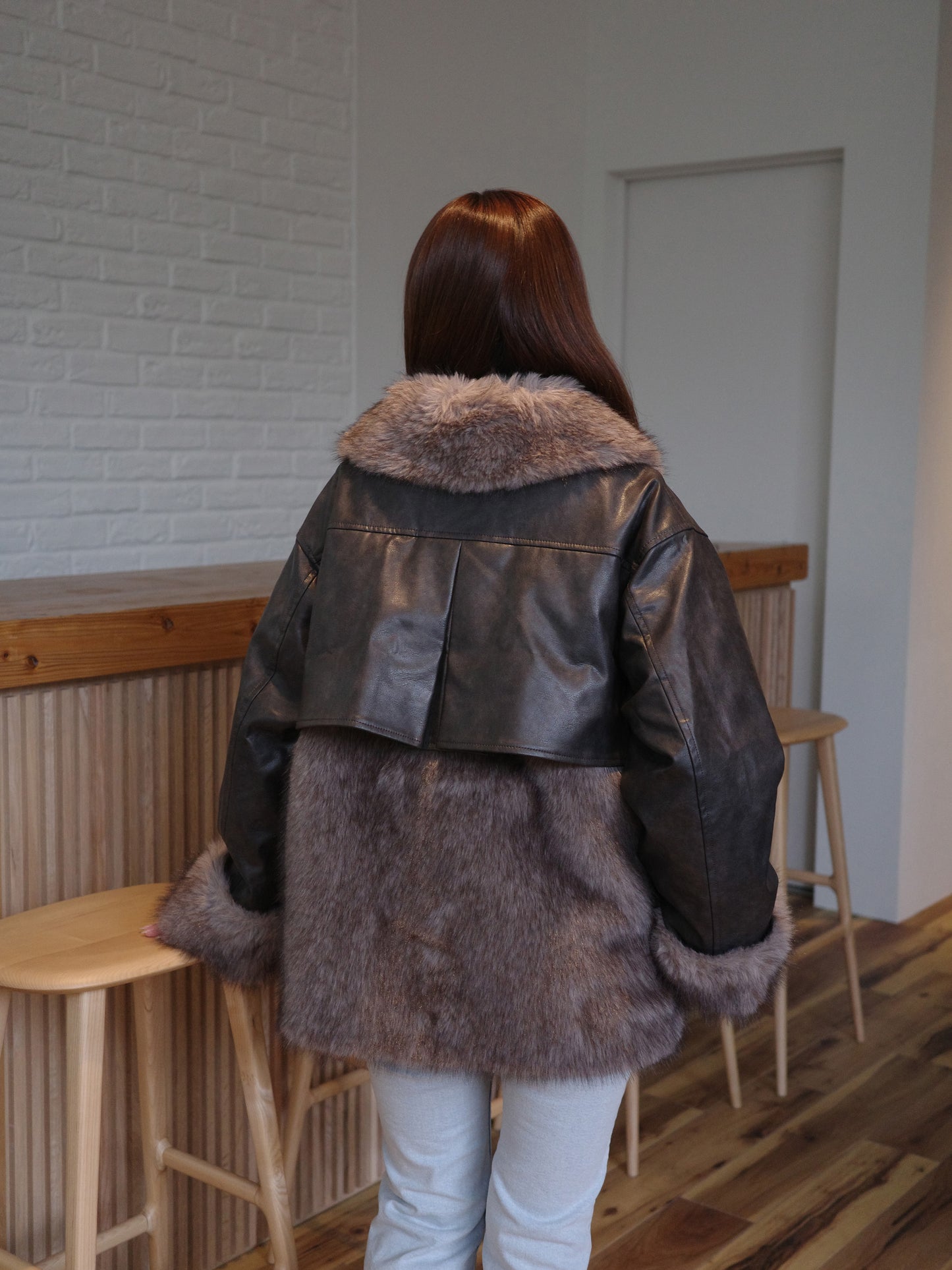【SALE 20%OFF】Switching Leather Coat